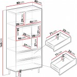 Μπουφές Luca 05 Ψηλός-Λαδί 80x40x165
