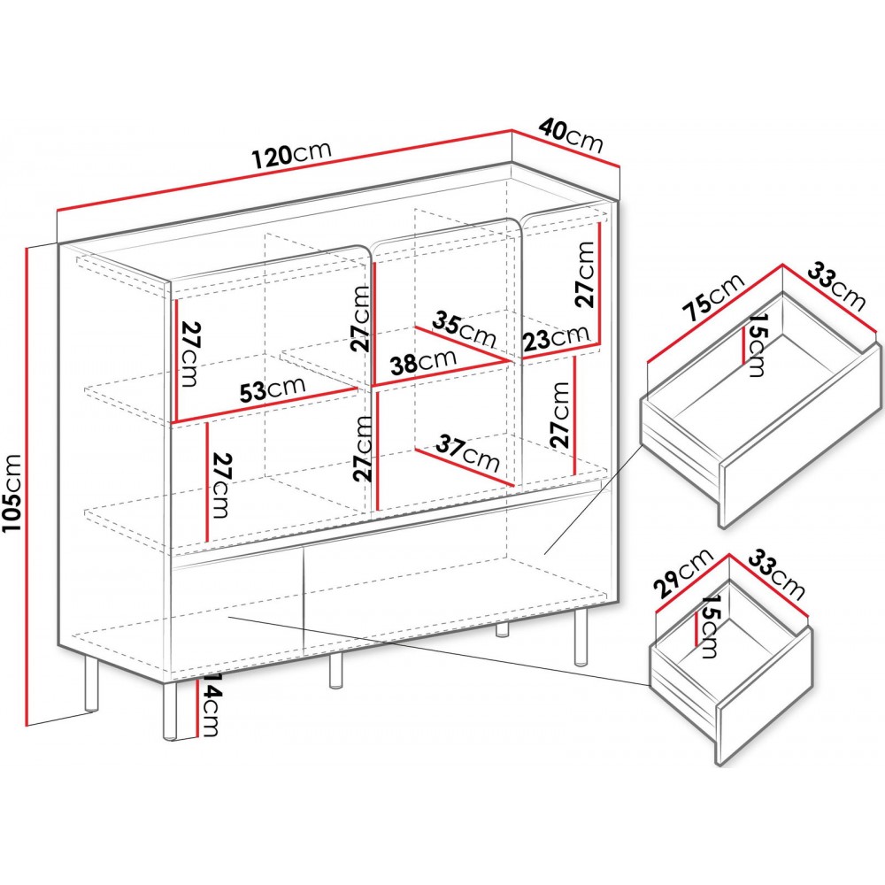 Μπουφές Luca 08-Cashmere 120x40x105