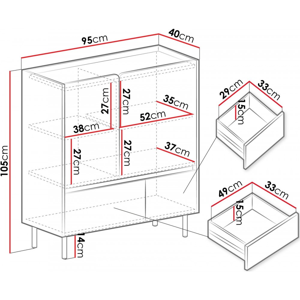 Μπουφές Luca 09-Cashmere