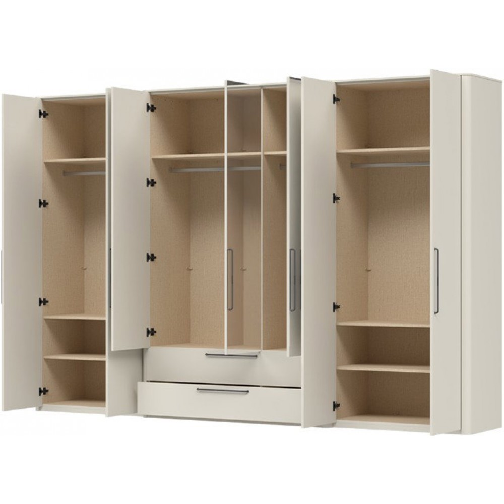 Ντουλάπα Cindel Επτάφυλλη-Με καθρέπτη 336x61x225