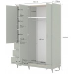 Ντουλάπα Andi Τρίφυλλη-Πράσινο