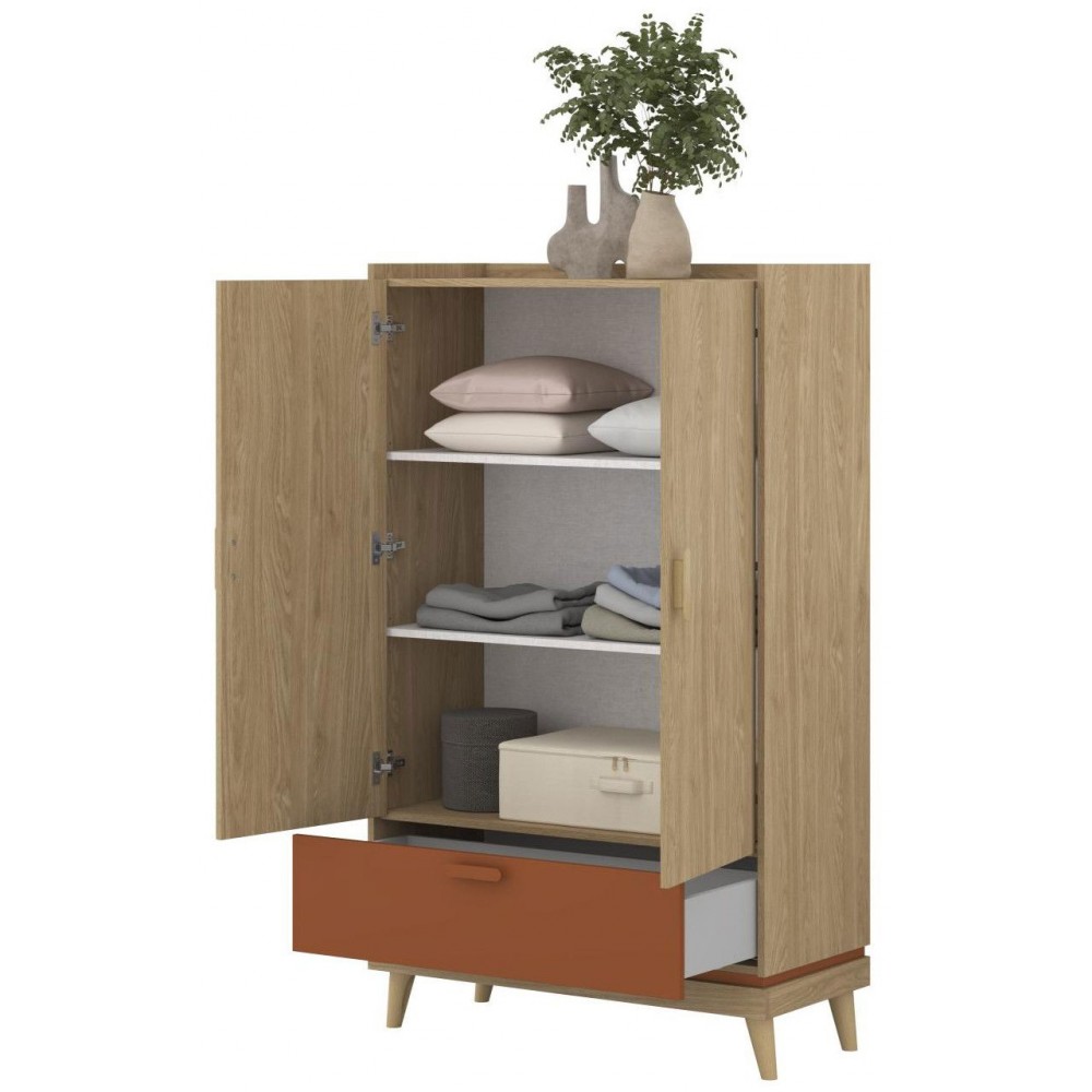 Ντουλάπα Andi Δίφυλλη-Φυσικό