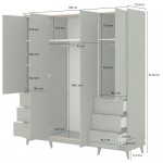 Ντουλάπα Andi τετράφυλλη-Πράσινο