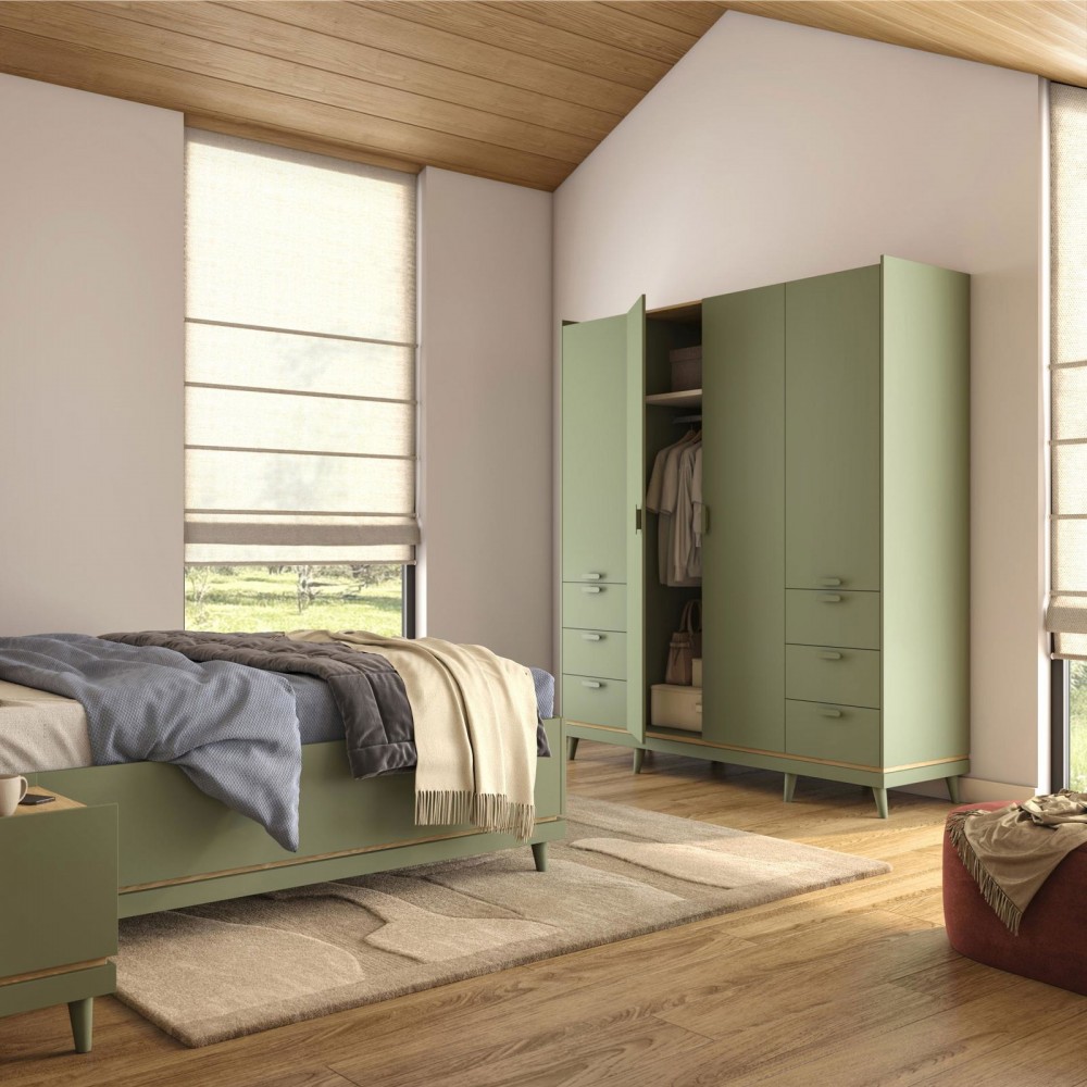 Ντουλάπα Andi τετράφυλλη-Πράσινο