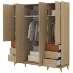 Ντουλάπα Andi τετράφυλλη-Φυσικό