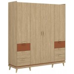 Ντουλάπα Andi τετράφυλλη-Φυσικό