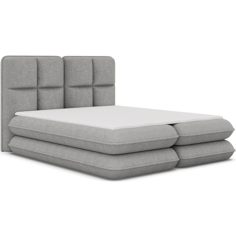 Επενδυμένο κρεβάτι Tario-Γκρι-140 x 200