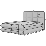 Επενδυμένο κρεβάτι Tario-Γκρι-140 x 200