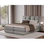 Επενδυμένο κρεβάτι Tario-Γκρι-140 x 200