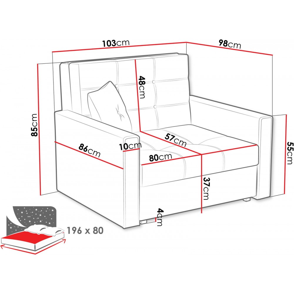 Πολυθρόνα κρεβάτι Viva lux I-Εκρού