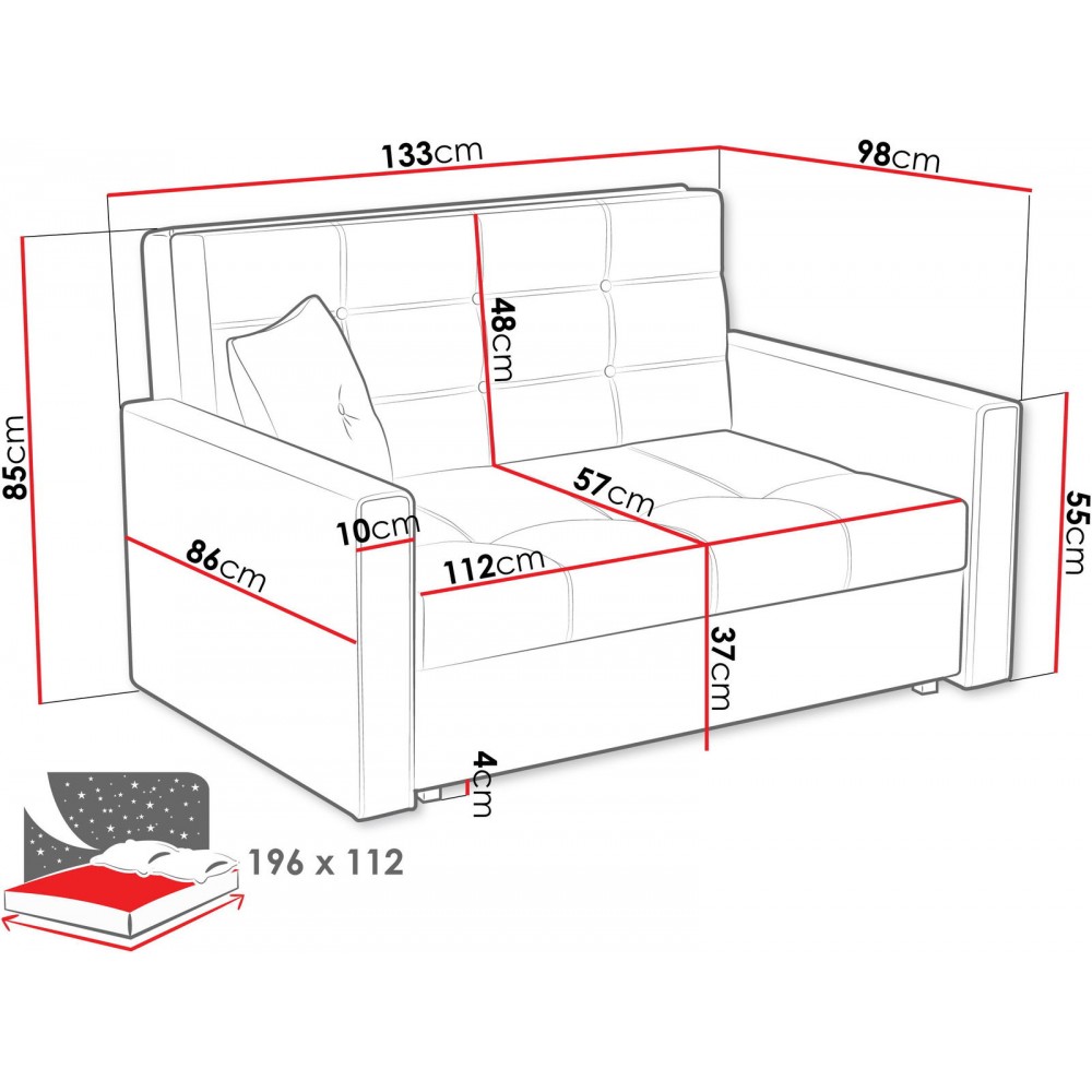 Καναπές - κρεβάτι Viva Lux II-Εκρού