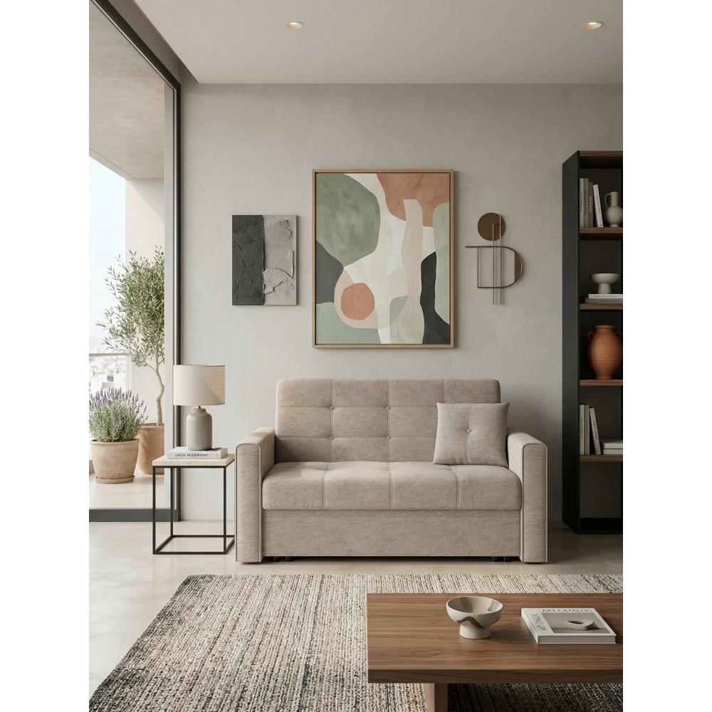 Καναπές - κρεβάτι Viva Lux II-Μπεζ 133x98x85