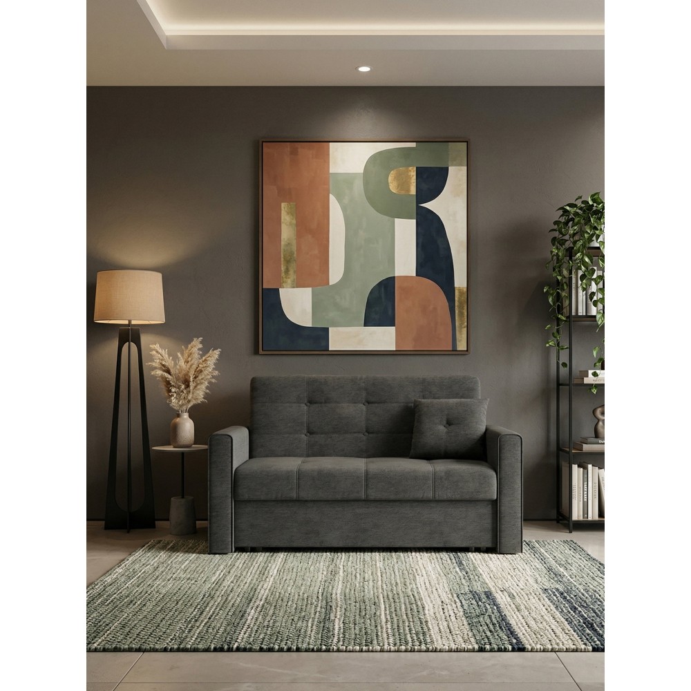 Καναπές - κρεβάτι Viva Lux II-Γκρι Σκούρο 133x98x85