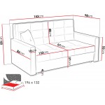 Καναπές - κρεβάτι Viva Lux III διθέσιος -Γκρι Σκούρο