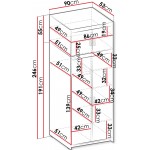 Ντουλάπα Elena 2D plus-Λευκό-Με καθρέπτη 90x53x246