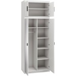 Ντουλάπα Elena 2D plus-Λευκό-Με καθρέπτη 90x53x246