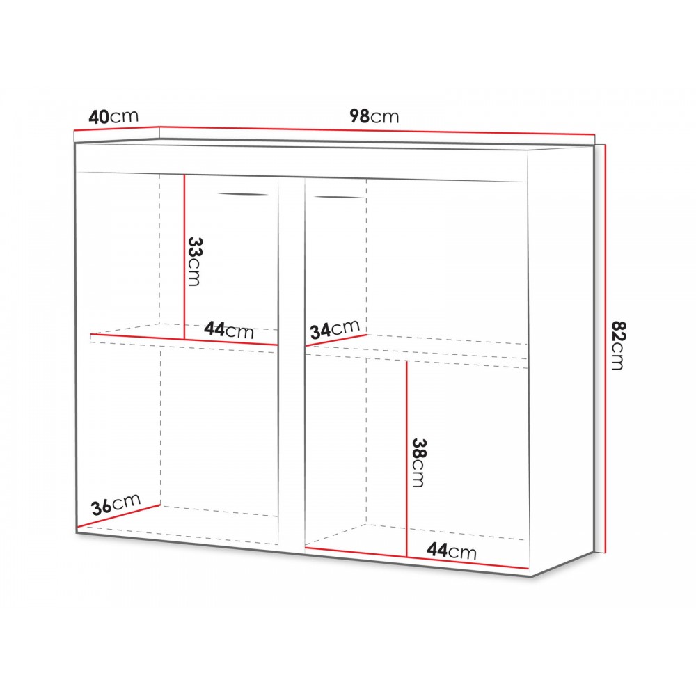 Μπουφές Rumba 2F-Cashmere 98x40x82
