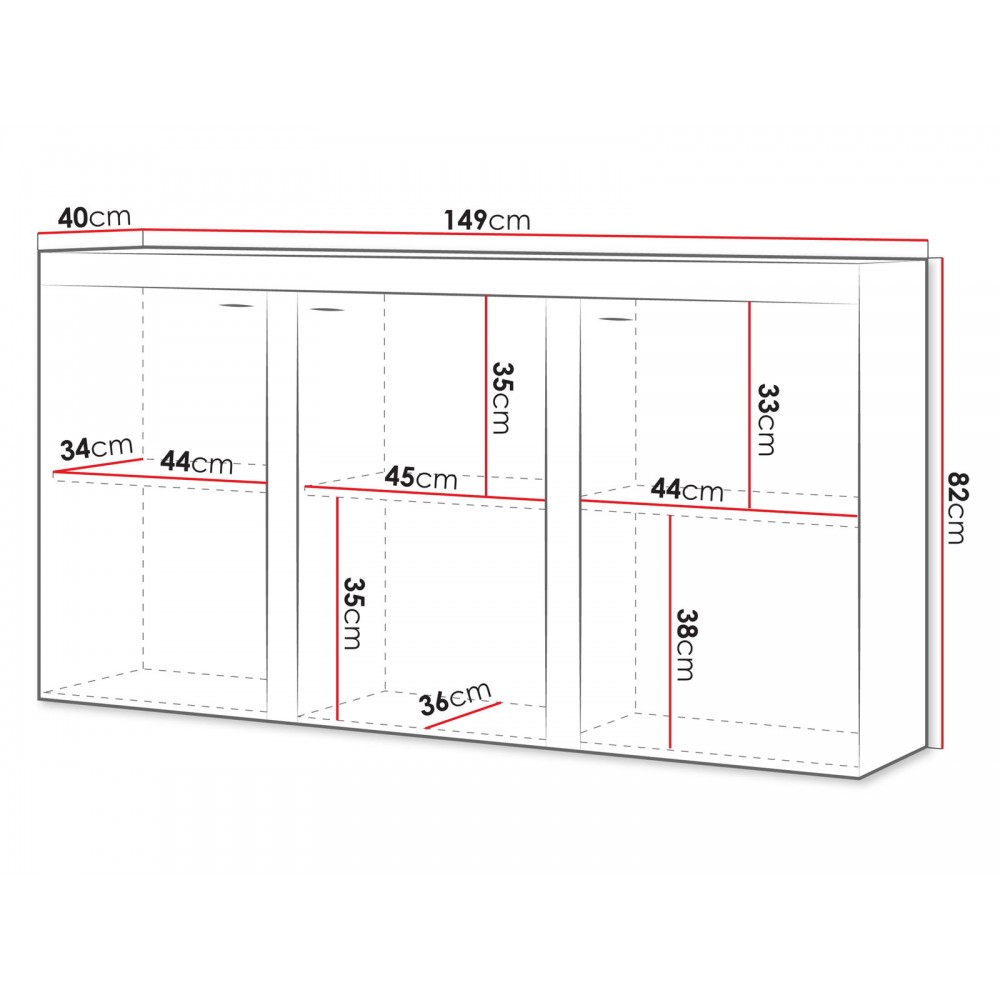 Μπουφές Rumba 3F-Cashmere 149x40x82