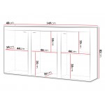 Μπουφές Rumba 3F-Cashmere 149x40x82