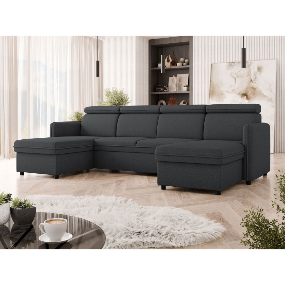 Γωνιακός Καναπές Barcelo U-Ανθρακί