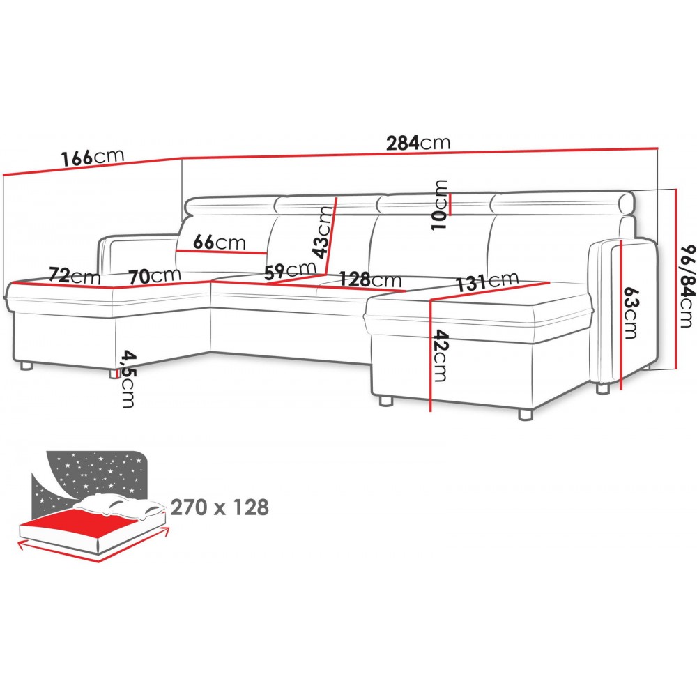 Γωνιακός Καναπές Barcelo U-Ανθρακί