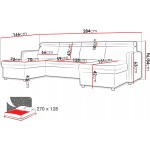 Γωνιακός Καναπές Barcelo U-Ανθρακί