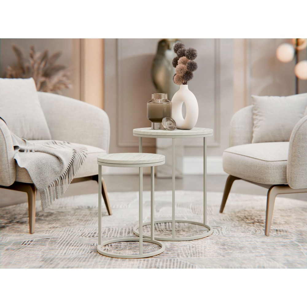 Τραπεζάκια Σαλονιού Ometi-Μπεζ