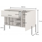 Μπουφές Erona Mini-Φυσικό – Γκρέζ