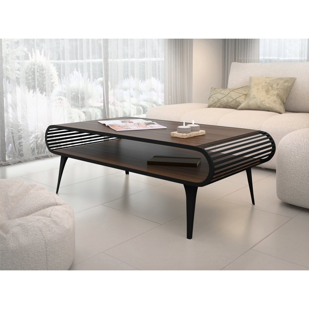 Τραπεζάκι Σαλονιού Aristo-Βέγγε - Μαύρο 120x60x44