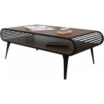 Τραπεζάκι Σαλονιού Aristo-Βέγγε - Μαύρο 120x60x44