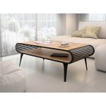 Τραπεζάκι Σαλονιού Aristo-Φυσικό - Μαύρο 120x60x44