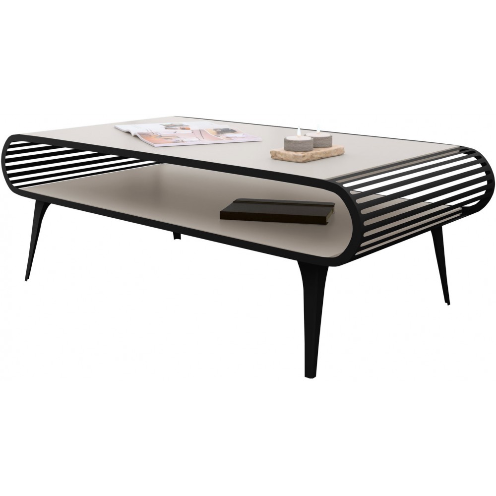 Τραπεζάκι Σαλονιού Aristo-Cashmere - Μαύρο 120x60x44