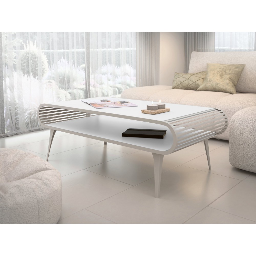 Τραπεζάκι Σαλονιού Aristo-Λευκό - Cashmere 120x60x44