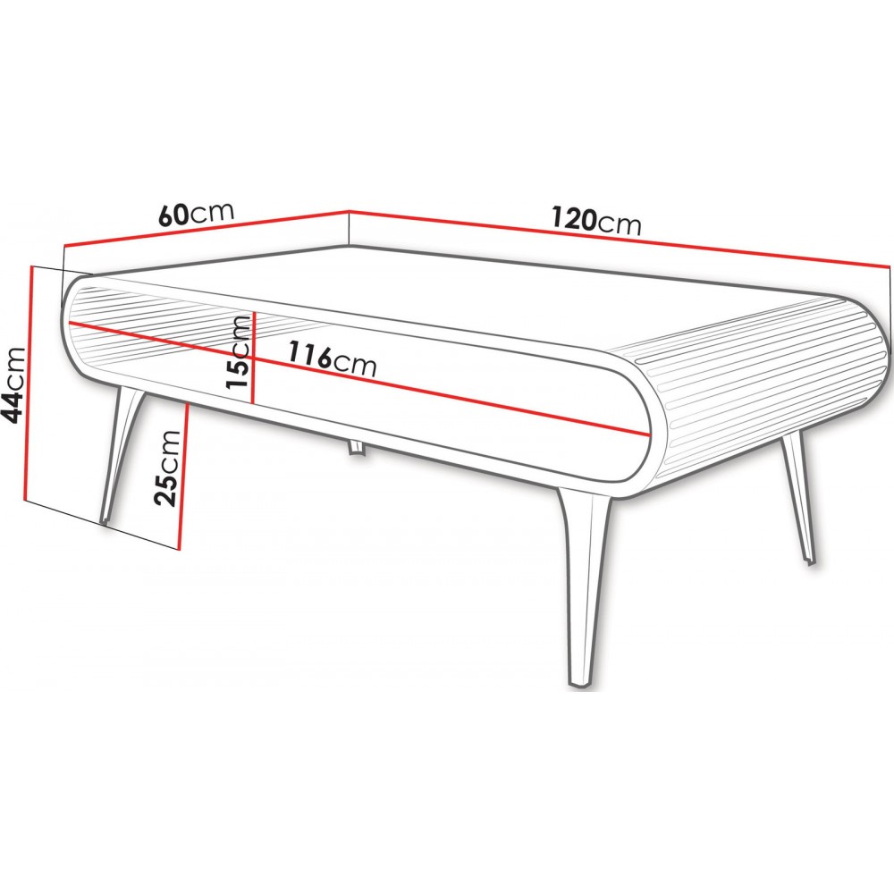Τραπεζάκι Σαλονιού Aristo-Λευκό - Cashmere 120x60x44