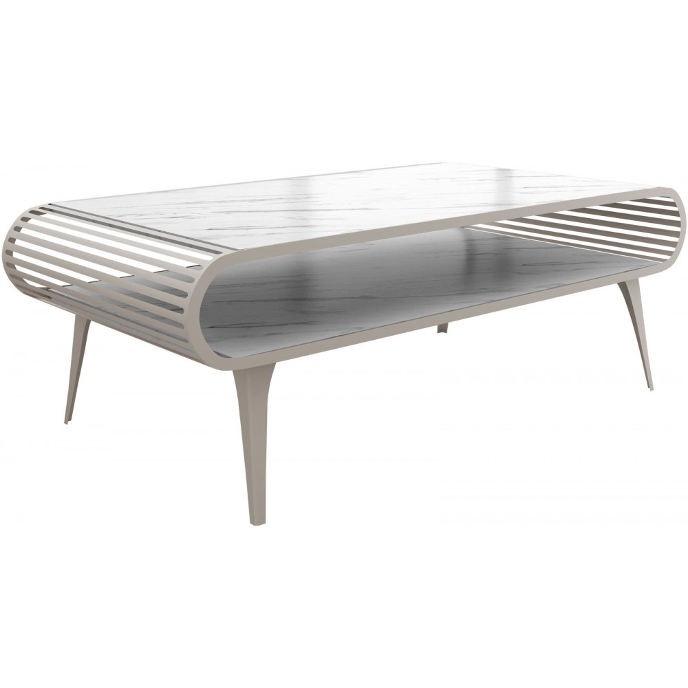Τραπεζάκι Σαλονιού Aristo-Λευκό Μάρμαρο - Cashmere 120x60x44