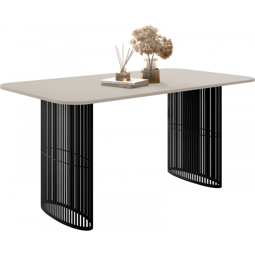 Τραπέζι Arcadia Επεκτεινόμενο-Cashmere - Μαύρο 160x90x76