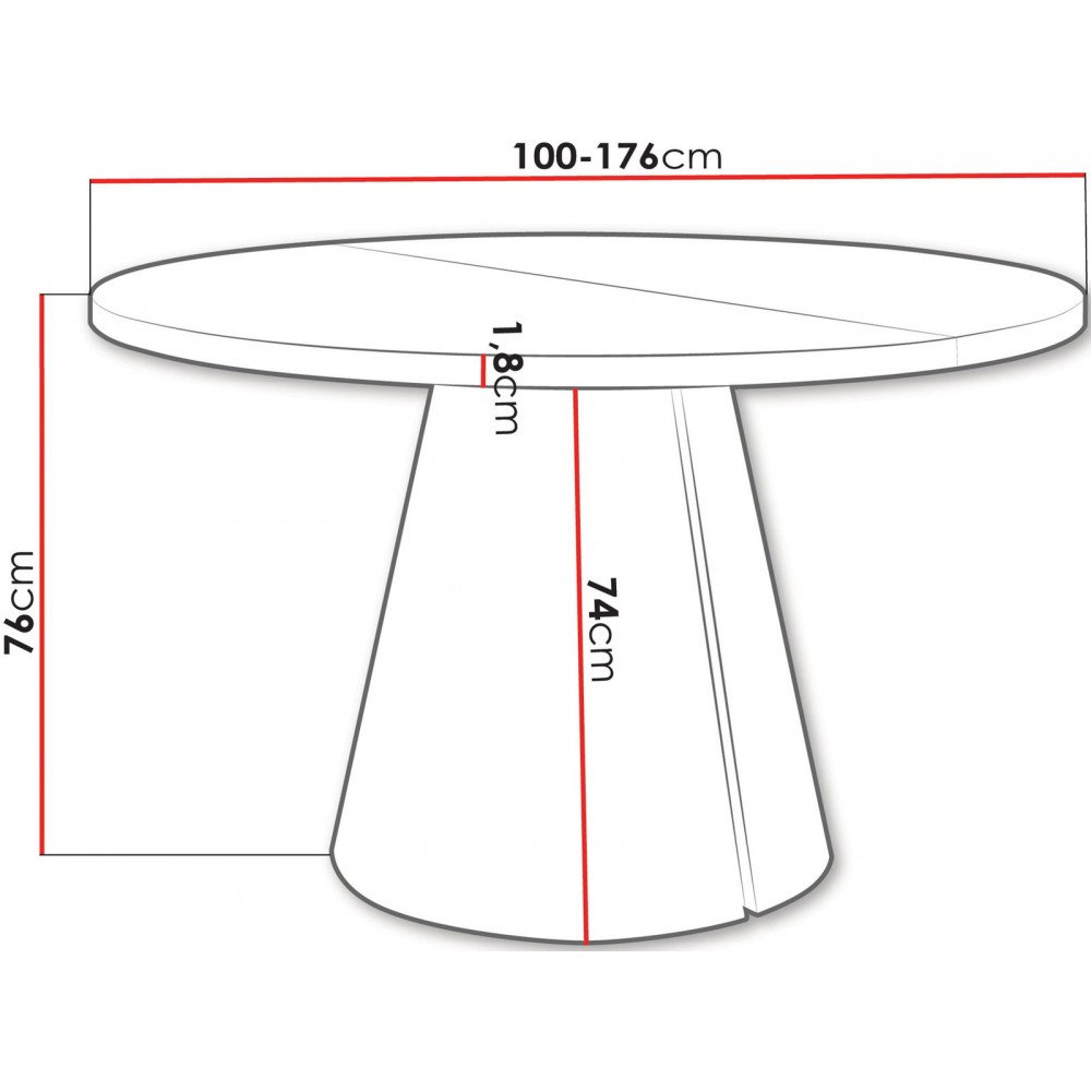 Τραπέζι Calma Επεκτεινόμενο-Φυσικό - Μαύρο-Μηκος: 100 εκ.