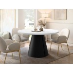 Τραπέζι Calma Επεκτεινόμενο-Λευκό - Μαύρο-Μήκος: 120 εκ.