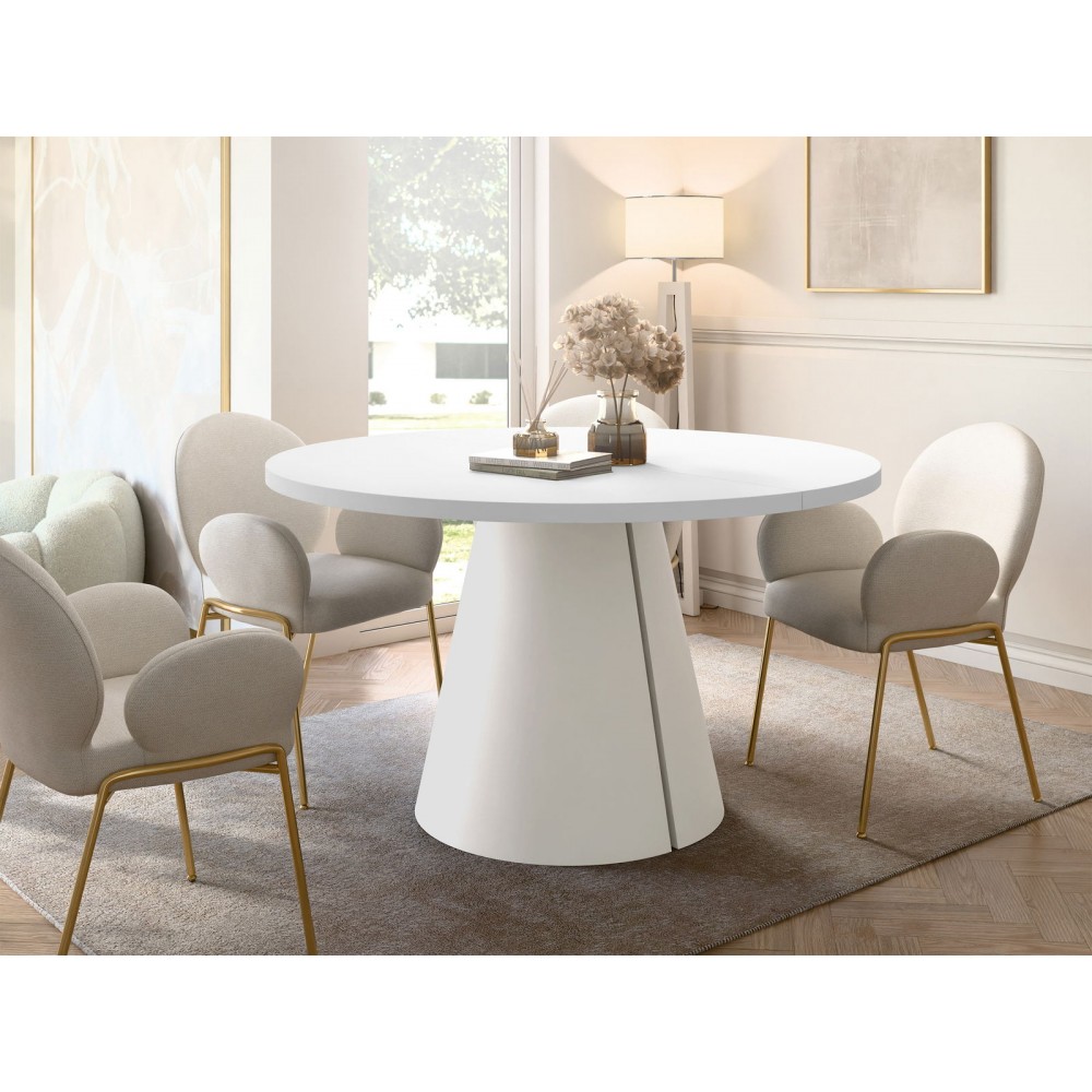 Τραπέζι Calma Επεκτεινόμενο-Λευκό - Cashmere-Μήκος: 120 εκ.