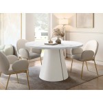 Τραπέζι Calma Επεκτεινόμενο-Λευκό Μάρμαρο - Cashmere-Μήκος: 120 εκ.