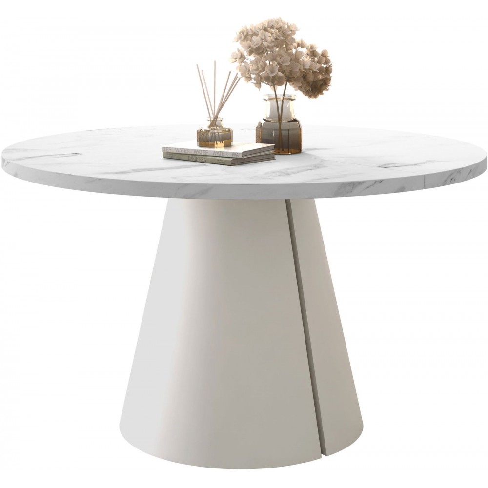 Τραπέζι Calma Επεκτεινόμενο-Λευκό Μάρμαρο - Cashmere-Μήκος: 120 εκ.