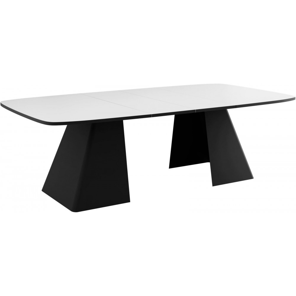 Τραπέζι Nova Επεκτεινόμενο-Λευκό - Μαύρο 180x110x76