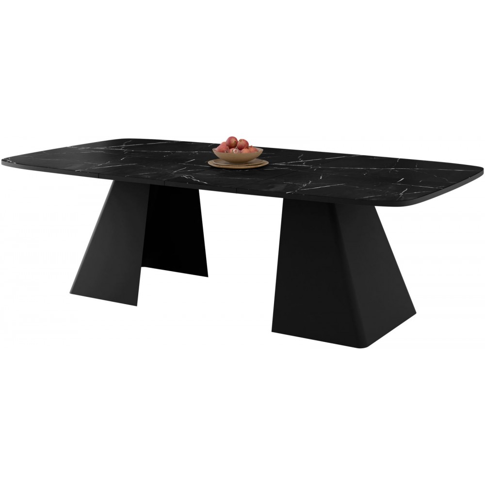 Τραπέζι Nova Επεκτεινόμενο-Μαύρο Μάρμαρο - Μαύρο
