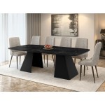 Τραπέζι Nova Επεκτεινόμενο-Μαύρο Μάρμαρο - Μαύρο