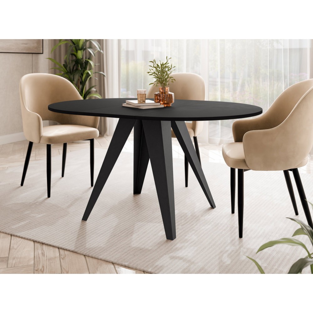 Τραπέζι Gerda 100 Επεκτεινόμενο-Μαύρο 100x100x76