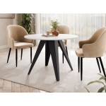 Τραπέζι Gerda 100 Επεκτεινόμενο-Λευκό - Μαύρο