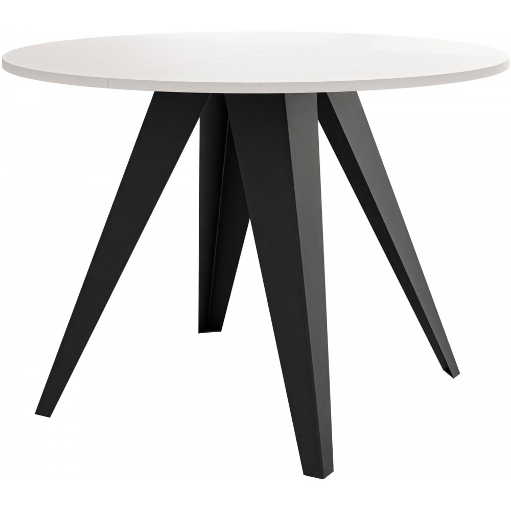 Τραπέζι Gerda 100 Επεκτεινόμενο-Λευκό - Μαύρο