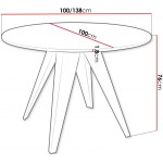 Τραπέζι Gerda 100 Επεκτεινόμενο-Λευκό - Μαύρο