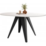 Τραπέζι Gerda 100 Επεκτεινόμενο-Λευκό - Μαύρο