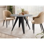 Τραπέζι Gerda 100 Επεκτεινόμενο-Γκρι - Μαύρο 100x100x76